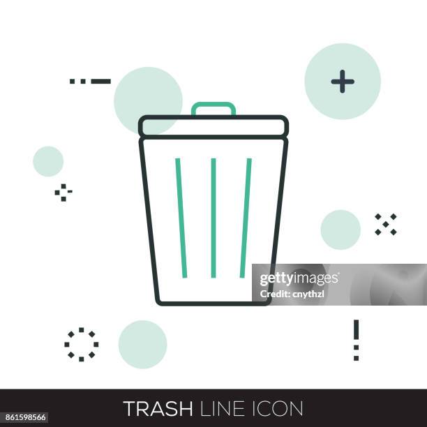 trash line icon - bin icon stock illustrations