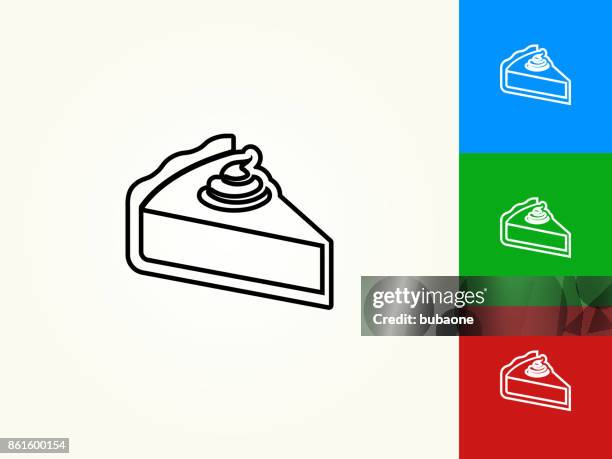 pie black stroke linear icon - cake slice stock illustrations