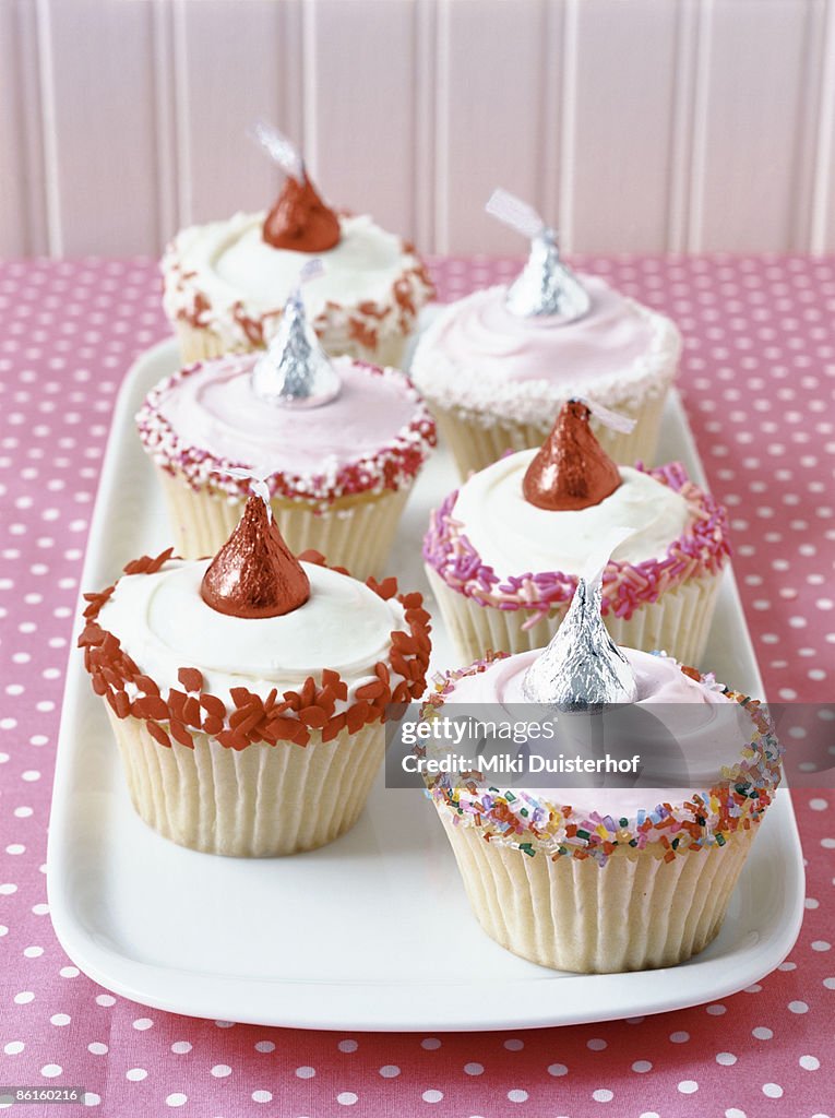 Tray of cupcakes