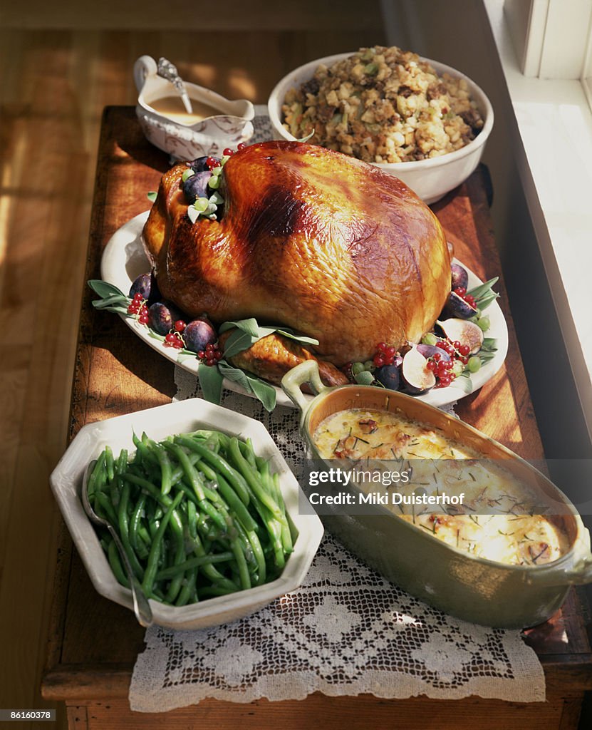 Roasted turkey dinner
