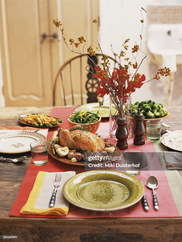 Roast chicken dinner