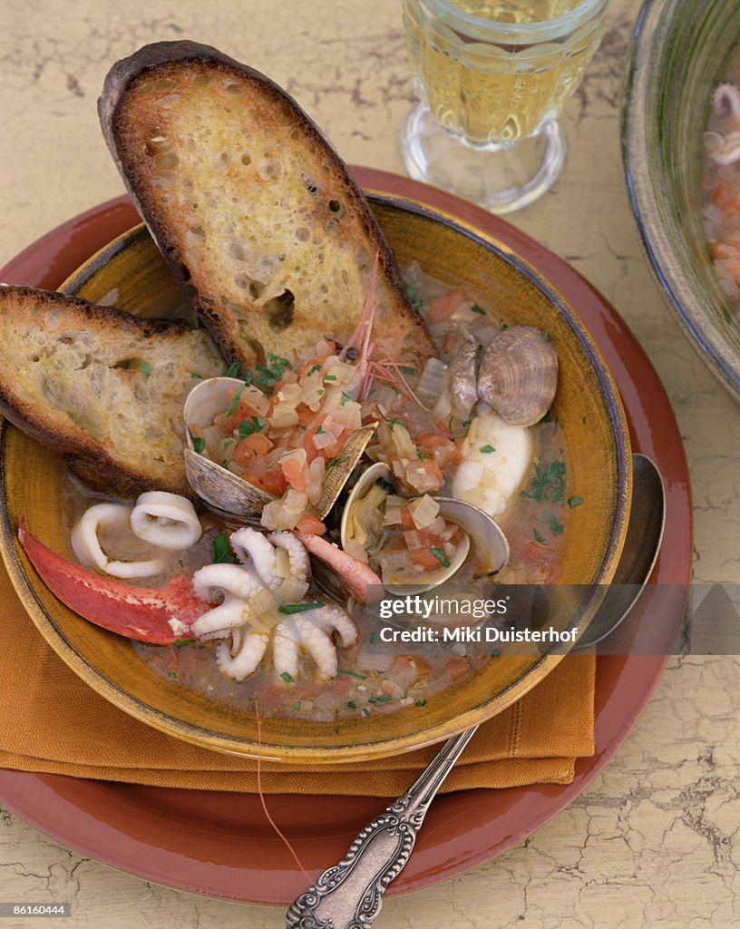 Bouillabaisse with crouton