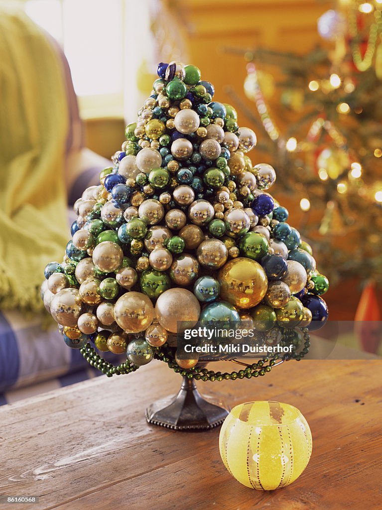 Christmas tree of glass bulbs