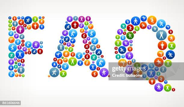 faq active lifestyle wellness vector buttons - mobility aid stock illustrations