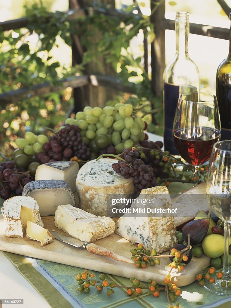Cheese and fruit assortment