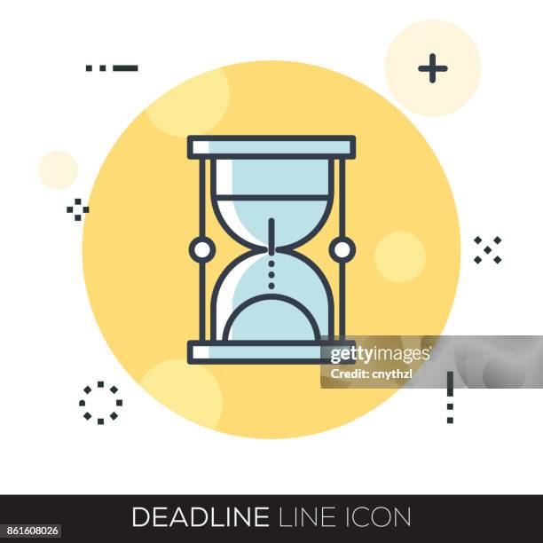 deadline line icon - one stop solution stock illustrations