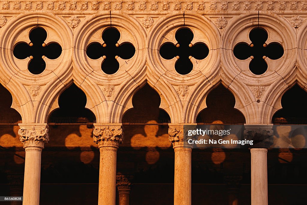 Pillars of Doge's Palace , St. Mark's Square , Venice , Italy