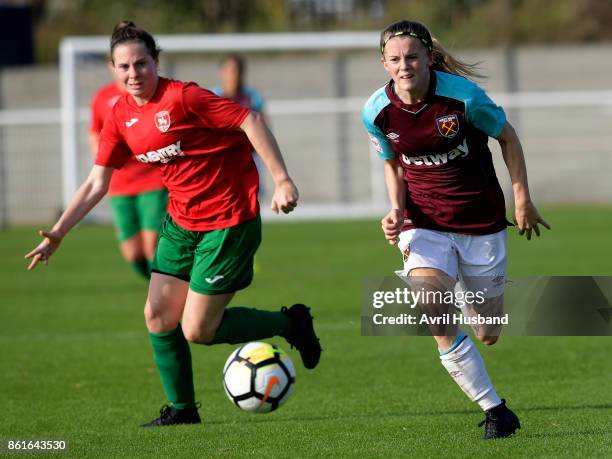 Molly Peters of West Ham United Ladies in action during the FA Premier League Southern Division match between West Ham United Ladies and Coventry...