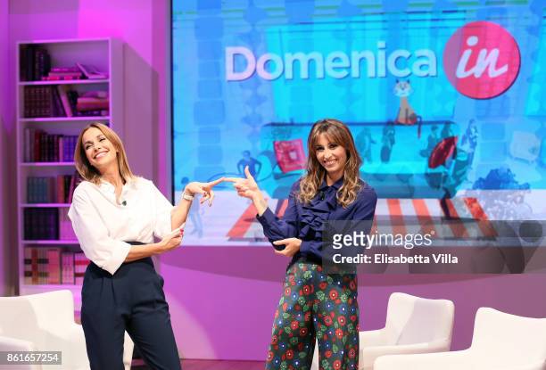 Cristina Parodi and Benedetta Parodi attend Domenica In TV Show on October 15, 2017 in Rome, Italy.