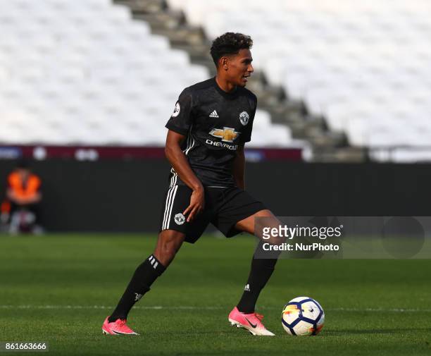 Demetri Mitchell of Manchester United's Under 23 during Premier League 2 Division 1 match between West Ham United Under 23s and Manchester United...