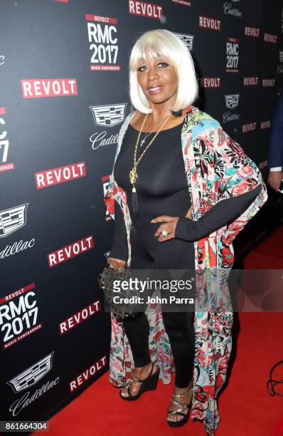 Janice Combs arrives at REVOLT Music Conference - Gala Dinner & Award Presentation at Eden Roc Hotel on October 14, 2017 in Miami Beach, Florida.