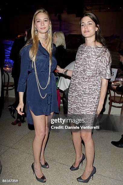 Beatrice Borromeo and Charlotte Casiraghi attend the Stella McCartney and Established & Sons cocktail party held at the La Pelota as part of the 2009...