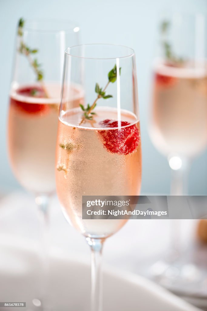 Rose Champagne Cocktails