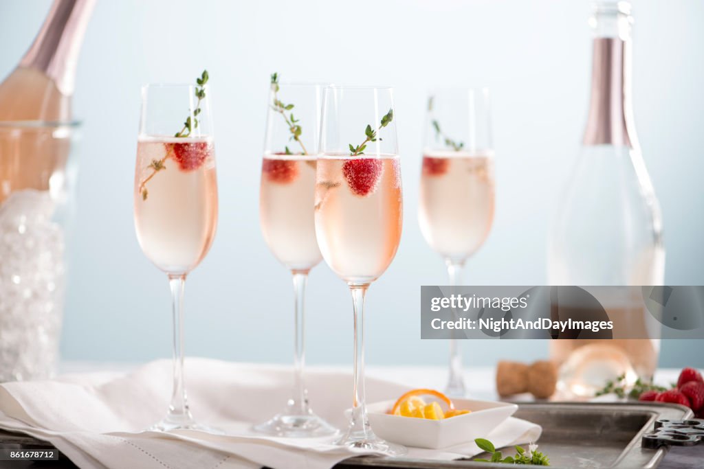Rose Champagne Cocktails