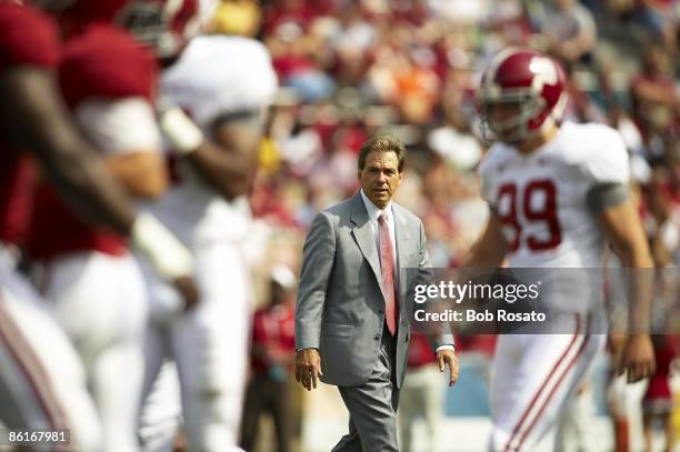 Alabama head coach Nick Saban during Spring Game at Bryant-Denny Stadium. Tuscaloosa, AL 4/18/2009 CREDIT: Bob Rosato