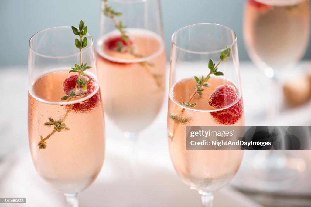 Rose Champagne Cocktails