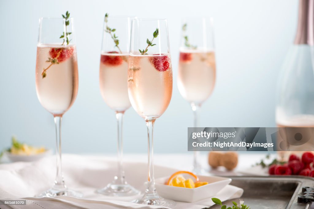 Rose Champagne Cocktails