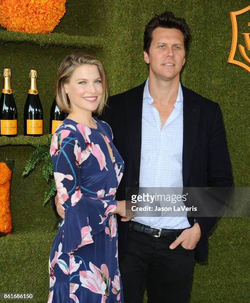 Actress Ali Larter and actor Hayes MacArthur attend the 8th annual Veuve Clicquot Polo Classic at Will Rogers State Historic Park on October 14, 2017...