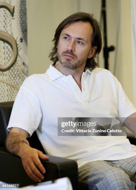 Designer Marc Newson attends the Jaeger Le Coultre's Atmos 561 Clock press conference as part of the 2009 Milan International Furniture Fair on April...