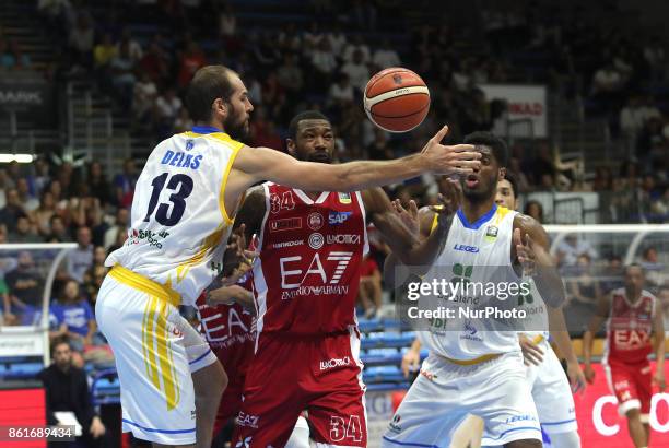 Of EA7 Armani during the LBA Serie A Postemobile Match Between Betaland Capo D'Orlando and EA7 Armani Milano on October 15, 2017 at Palasikeliarchivi...