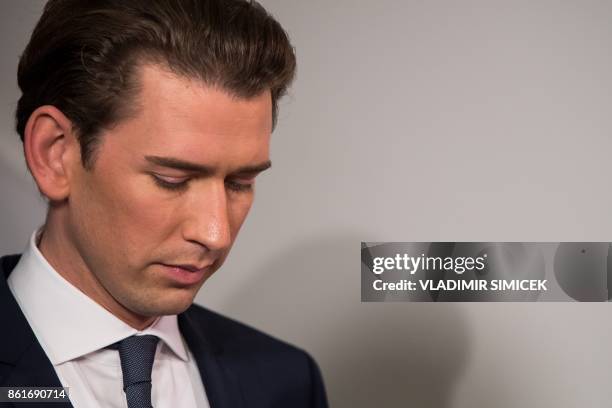 Austria's Foreign Minister and leader of Austria's centre-right People's Party Sebastian Kurz attends a television debate about the Austrian general...