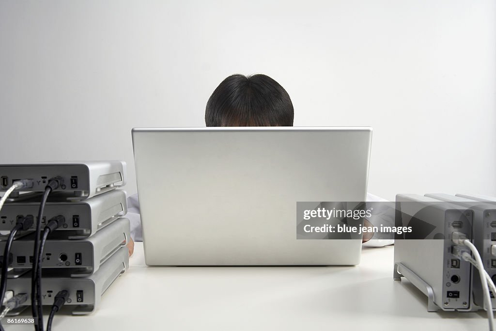A busy office worker
