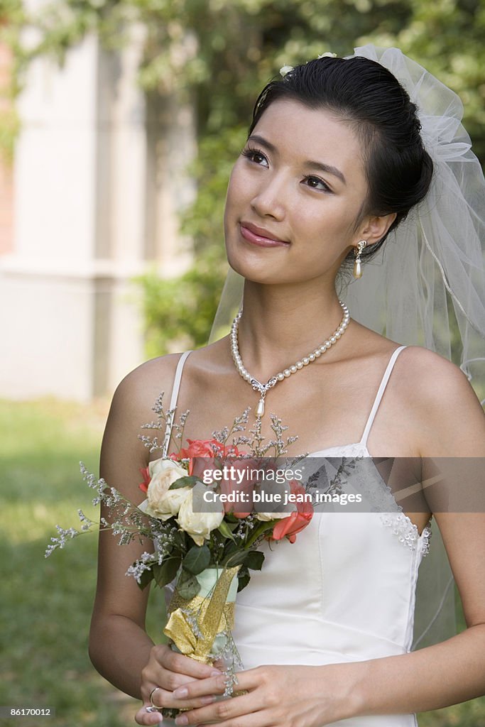 A young bride on her wedding day