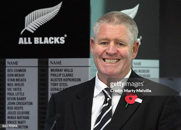 Of the NZRU Steve Tew speaks during the New Zealand Rugby Union Annual General Meeting at the NZRU HQ on April 23, 2009 in Wellington, New Zealand.