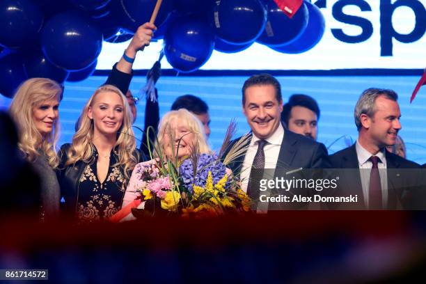 Heinz-Christian Strache, lead candidate of the right-wing Austria Freedom Party attends the party's election event following Austrian parliamentary...