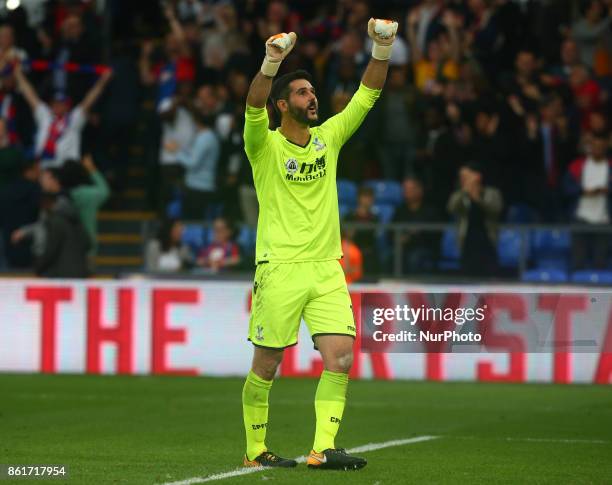 Crystal Palace's Julian Speroni celebrate they win over Chelsea during Premier League match between Crystal Palace and Chelsea at Selhurst Park...