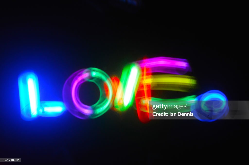 Love written Glow sticks