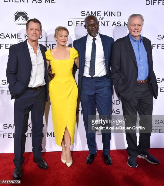 Actors Greg Kinnear, Renee Zellweger, Djimon Hounsou and Jon Voight arrive at the premiere of 'Same Kind of Different as Me' at Westwood Village...