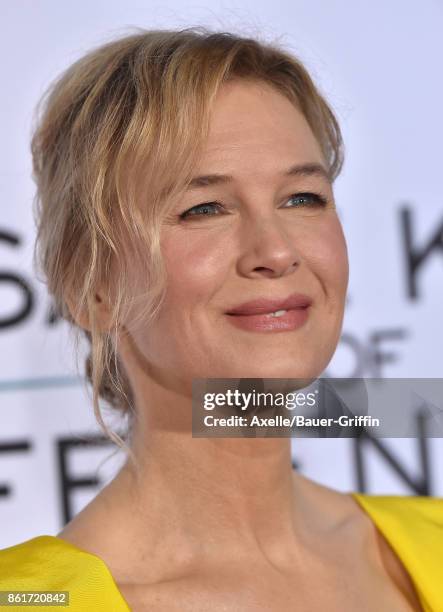 Actress Renee Zellweger arrives at the premiere of 'Same Kind of Different as Me' at Westwood Village Theatre on October 12, 2017 in Westwood,...