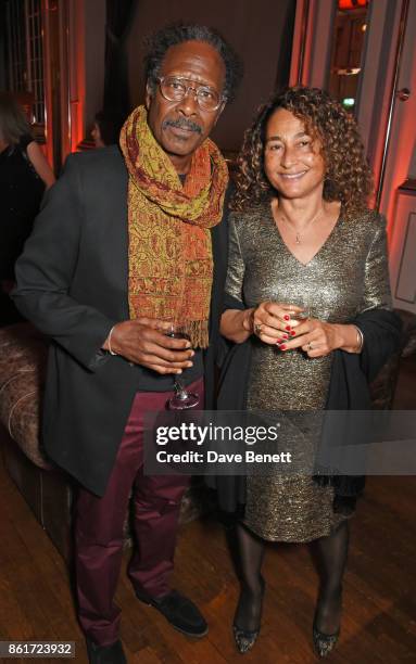 Clarke Peters and Penny Clarke attend the after party for "Three Billboards Outside Ebbing, Missouri" at the closing night gala of the 61st BFI...