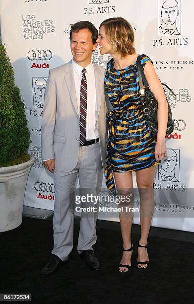 John Campisi and Hilary Swank arrive to the 14th Annual Los Angeles Antiques Show Opening Night benefiting P.S. ARTS held at Barker Hangar - Santa...
