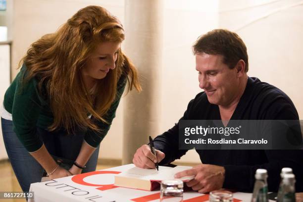 American romance novelist, screenwriter and producer Nicholas Sparks Presents His New Book 'Two By Two' on October 15, 2017 in Milan, Italy.