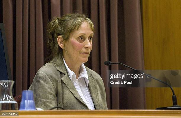 Carol Maxwell gives evidence during the continuation of David Bain's retrial at Christchurch High Court on April 23, 2009 in Christchurch, New...
