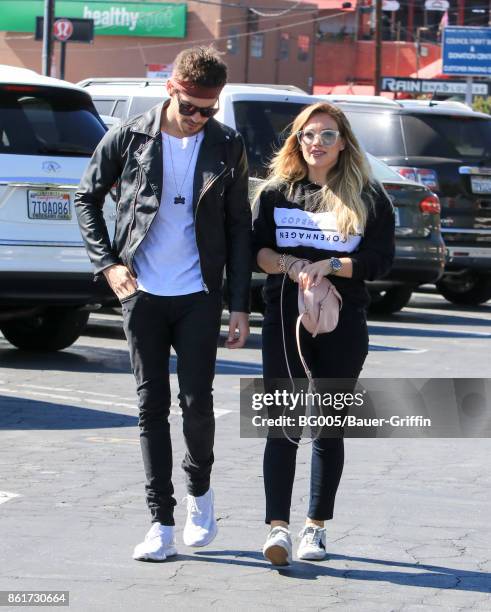 Matthew Koma and Hilary Duff are seen on October 15, 2017 in Los Angeles, California.