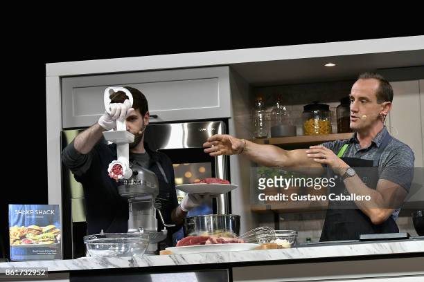Mark Rosati and Randy Garutti prepare a dish at the Food Network & Cooking Channel New York City Wine & Food Festival Presented By Coca-Cola - Grand...
