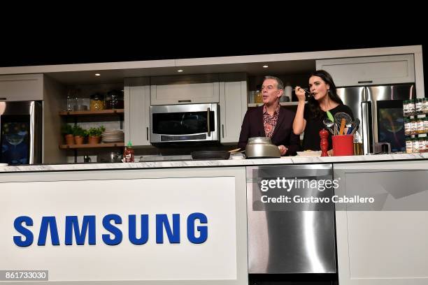 Chef Katie Lee prepares a dish at the Food Network & Cooking Channel New York City Wine & Food Festival Presented By Coca-Cola - Grand Tasting...