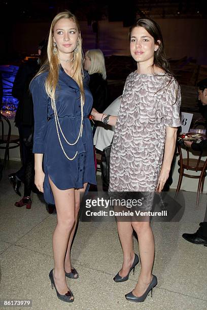 Beatrice Borromeo and Charlotte Casiraghi attend the Stella McCartney and Established & Sons cocktail party held at the La Pelota as part of the 2009...
