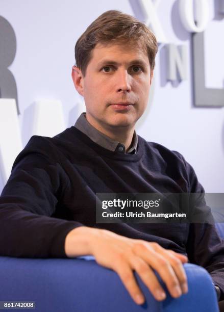 Frankfurt Book Fair 2017. Daniel Kehlmann, Austrian-German writer, during an interview.