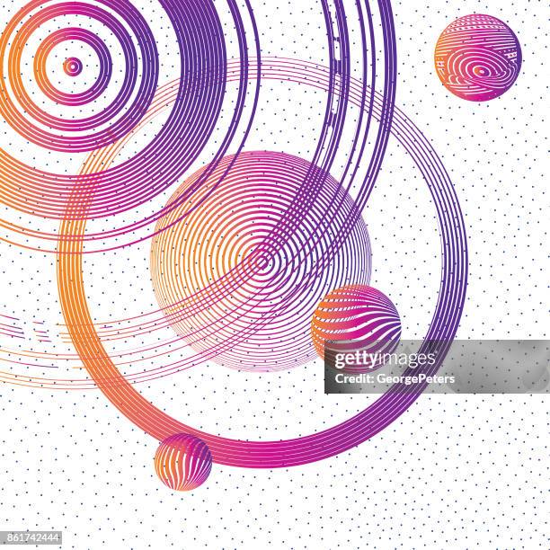 stockillustraties, clipart, cartoons en iconen met futuristische concentrische cirkels half tone patroon achtergrond - mens en machine