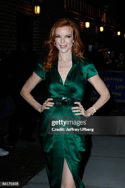 Actress Marcia Cross visits "Late Show with David Letterman" at the Ed Sullivan Theater on October 27, 2008 in New York City.