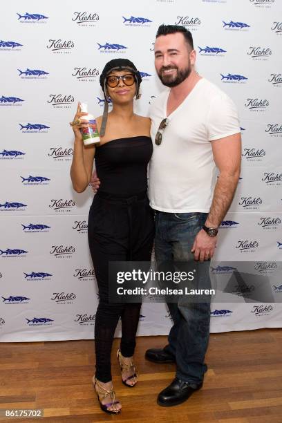 Singer / songwriter Erykah Badu and president of Kiehl's Chris Salgardo attend the launch of Limited Edition Superbly Restorative Argan Body Lotion...