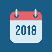 New Year 2018 Calendar Vector Icon