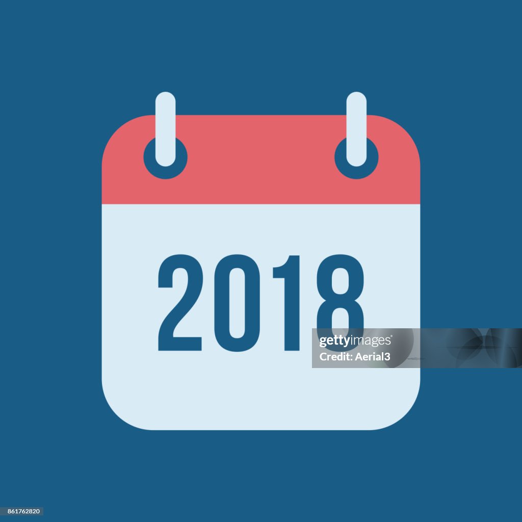 New Year 2018 Calendar Vector Icon