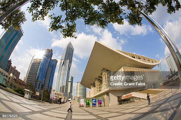 view of modern building - fisheye stock pictures, royalty-free photos & images