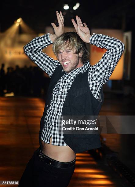 Danny Clayton arrives for the official launch party for 'Australia's Next Top Model' at Australian Technology Park on April 23, 2009 in Sydney,...