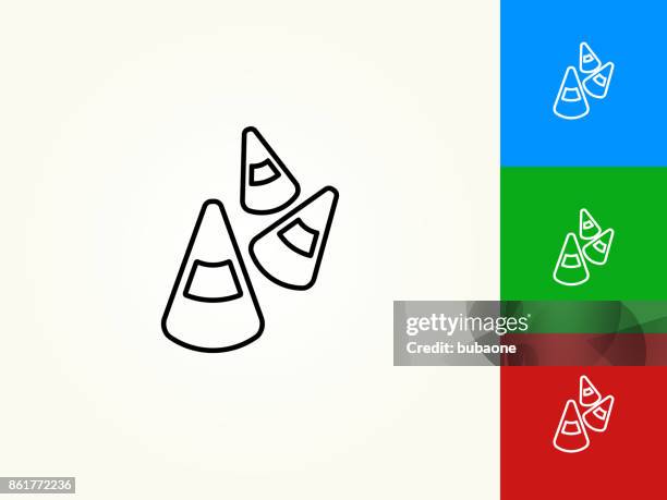 halloween candy corn black stroke linear icon - candy corn stock illustrations